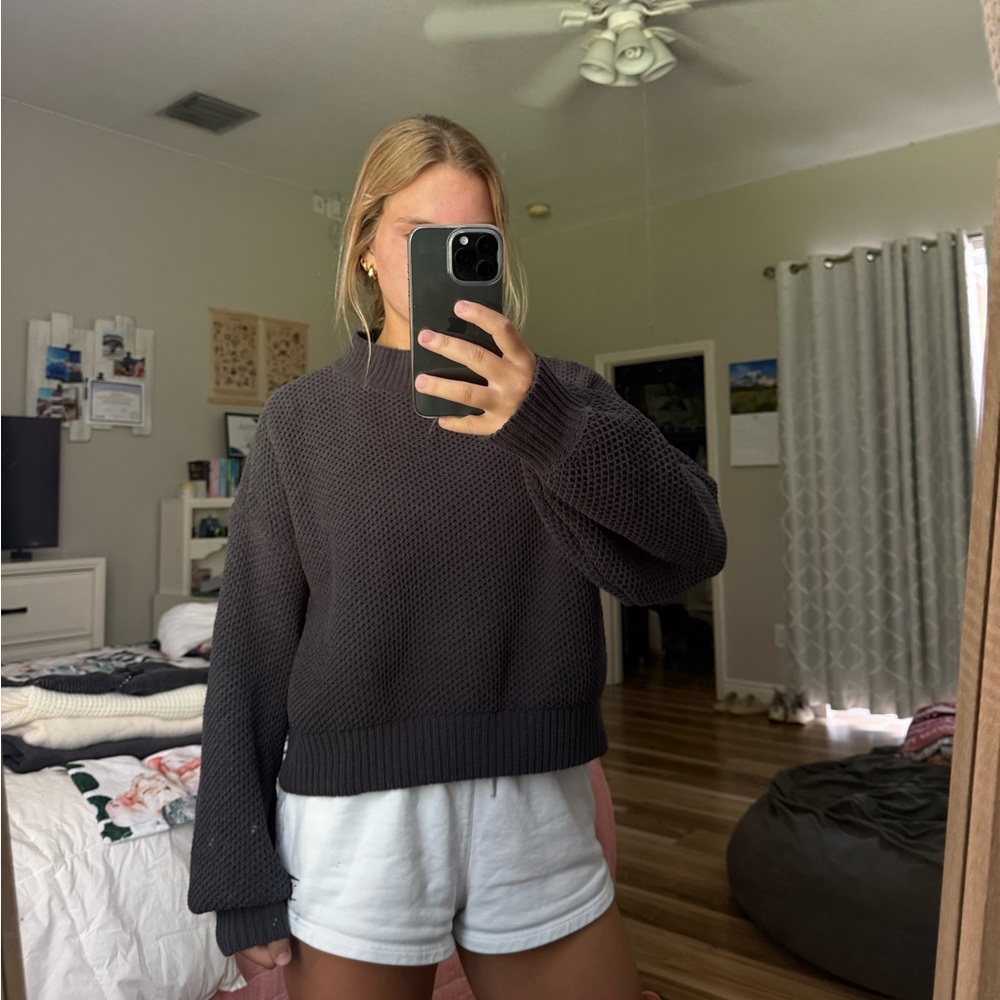 Hollister Black Crew Neck Sweater Modern Fit